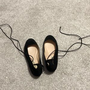 black karl lagerfeld tie ankle shoes